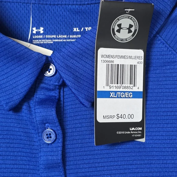 Under Armour Women's Polo Bright Blue Shirt - Picture 3 of 6